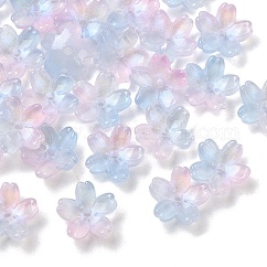 30 pz perline di vetro trasparente per placca, placcatura di colore ab, fiore, viola medio, 10mm