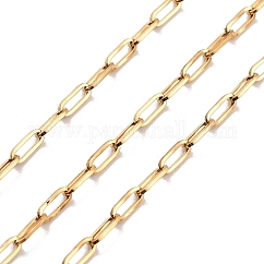 PVD-Vakuumbeschichtung 304 Edelstahl-Büroklammerketten, langlebig plattiert, golden, 6.5x2.5x0.6 mm
