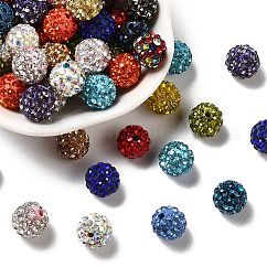 Arcilla de rhinestone de cristal pavimenta los abalorios redondos, pp 15, color mezclado, 10mm, agujero: 1.8 mm, 6 fila de rhinestone