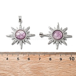 Messing-Mikropflaster mit Zirkonia und Harzanhängern&nbsp;KK-Z103-09P-02