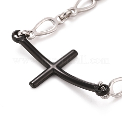Bracciale a maglie incrociate in acciaio inossidabile 201 con catene a goccia per uomo e donna&nbsp;STAS-E160-27EBP