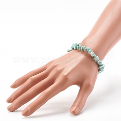Natürliche Larimar-Chipperlen Stretch-Armbänder für Kinder&nbsp;BJEW-JB06389-02
