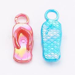 Undurchsichtig ab Farbe Acryl Flip-Flops Anhänger&nbsp;SACR-R697-M11