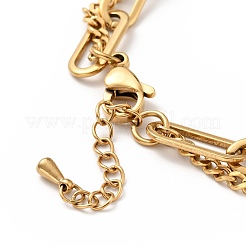 Pulsera de varias vueltas con dije de bola redonda y nudo de rhinestone de cristal&nbsp;BJEW-G639-08G