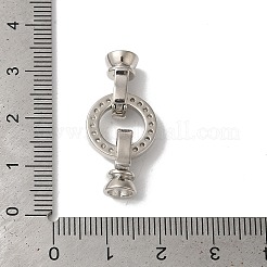 Runder Ring aus Messing mit Mikropflaster und Zirkonia&nbsp;KK-F873-22P-01B