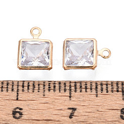 Ciondoli in ottone con pavé di zirconi chiari&nbsp;ZIRC-T017-04KCG