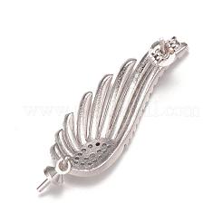 Ala in ottone micro spianare pavé di zirconi cubici per risultati semilavorati&nbsp;ZIRC-K018-03P