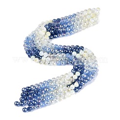 Stränge aus galvanisierter Jade-Imitation und undurchsichtigen sowie transparenten Glasperlen&nbsp;EGLA-Q135-8MM-A05