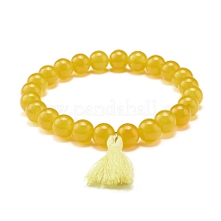 Ensemble de bracelets extensibles de perles rondes de jade de malaisie naturel teint&nbsp;BJEW-JB06956