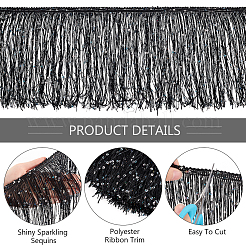 Ruban polyester à paillettes et pompons de 5 m&nbsp;OCOR-BC0006-56A