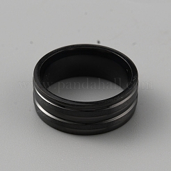 Bague rainurée en acier inoxydable 201 pour homme&nbsp;RJEW-WH0011-14A