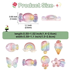 24pcs 8 Arten transparente Harzcabochons&nbsp;RESI-YW0005-59