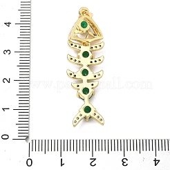 Breloques en laiton avec zircone cubique de micro pave&nbsp;KK-P345-05G