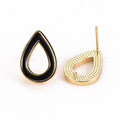 Accessoires de puces d'oreilles émaillés en laiton&nbsp;KK-S356-244A-NF