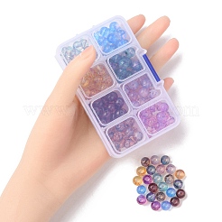 160 Stück 8 Farben transparente Backfarbe Glasperlen&nbsp;DGLA-YW0001-05