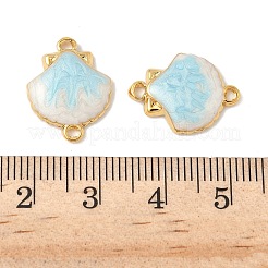 304 Edelstahl Emaille Muschelform Verbindungsstück Charms&nbsp;STAS-U057-16G