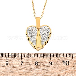 Colliers pendentifs ouvrables en acier inoxydable 304 avec strass en argile polymère pour femmes&nbsp;NJEW-Z065-14G-03
