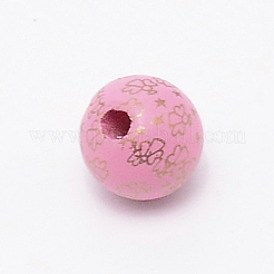Perles de bois naturel imprimées&nbsp;WOOD-TAC0007-57B