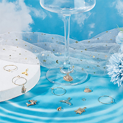 Kit fai da te per realizzare ciondoli per calici da vino a tema oceano&nbsp;DIY-BBC0001-21
