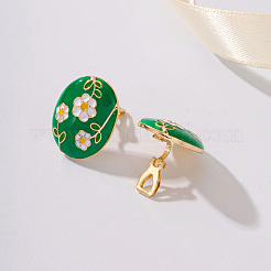 Orecchini a clip in lega con motivo floreale ovale&nbsp;JF4361-3