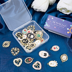 16pcs 8 styles de pendentifs en émail en alliage&nbsp;FIND-SC0023-26