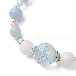 Bracelets extensibles pour femmes en pierre de lune arc-en-ciel naturelle&nbsp;BJEW-JB13103