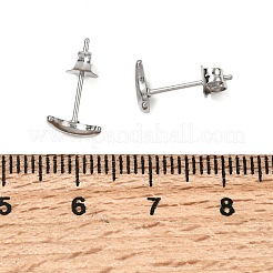 Orecchini a bottone in acciaio inossidabile 304 per donna&nbsp;LS-EJEW-G459-01B-P