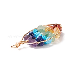 3 pièces 3 couleurs chakra pierre précieuse naturelle puce gros pendentifs&nbsp;PALLOY-JF01662