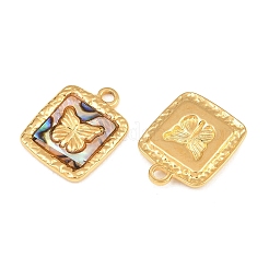 Anhänger aus Edelstahl 304 und natürlicher Paua-Muschel&nbsp;SH-CBA5A59-01G-02