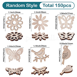 150 Stück Anhänger & Perlen & Cabochons aus ungefärbtem Holz&nbsp;WOOD-SP0001-74
