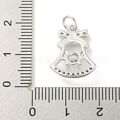 Ciondoli in ottone con placcatura a cremagliera con micro pavé di zirconi chiari&nbsp;KK-B093-24P