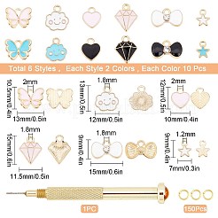 Ensemble de décorations pour ongles en alliage émaillé&nbsp;MRMJ-SC0001-06