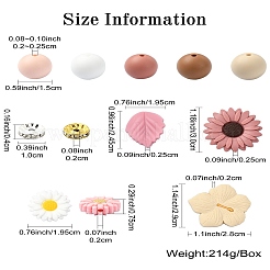 100 perline focali in silicone di 12 stili&nbsp;SIL-CJ0002-04