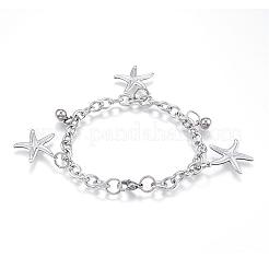 Bracciali con ciondoli in acciaio inossidabile 304 anti-ossidazione&nbsp;BJEW-G544-19P