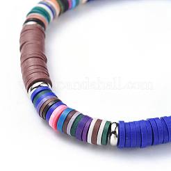 Braccialetti elastici di perle di argilla polimerica heishi&nbsp;BJEW-JB04450-01