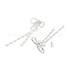 Strass di cristallo e orecchini a bottone con zirconi cubici trasparenti&nbsp;EJEW-C037-01D-P