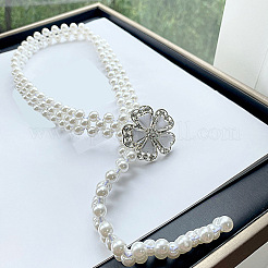 Chaînes de ventre en plastique blanc avec perles d'imitation&nbsp;WG08E5B-01