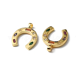 Porte micro ouvrent pendentifs zircone cubique en laiton de placage&nbsp;KK-P235-11G