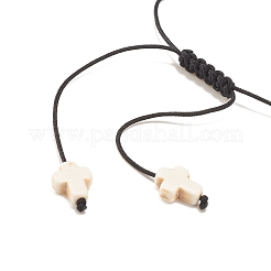 Bracciale con perline intrecciate di tartaruga sintetica turchese (tinta).&nbsp;BJEW-JB07982-03
