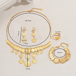 Set di gioielli vintage in ottone multistrato con nappe e monete per donna&nbsp;ZE1443