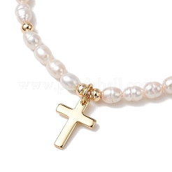 Kreuz Charm Armbänder aus Messing&nbsp;BJEW-JB13500