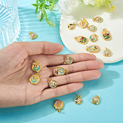 20pcs 10 styles de pendentifs en émail en alliage&nbsp;FIND-TA0009-35