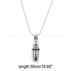 Edelstahl Totenkopf Sarg Urne Asche Anhänger Halskette&nbsp;NJEW-CA0001-11