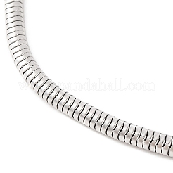 Bracelets à chaîne serpent ronde en acier inoxydable 304 résistant au ternissement avec fermoirs&nbsp;BJEW-F472-01P-01