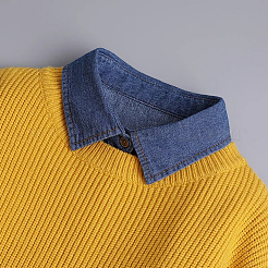 2 pieza de cuello falso de tela desmontable de 2 colores para mujer&nbsp;DIY-CP0014-06