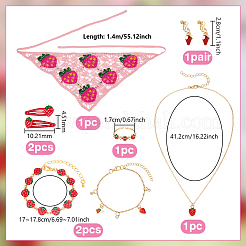 Collane e bracciali in lega e orecchini a clip e anelli in ottone e fermagli per capelli e fasce per la testa&nbsp;SJEW-PH00012