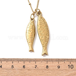 Collares con colgante de pareja de peces en acero inoxidable 304 y cadena satélite para mujer&nbsp;NJEW-Z108-02G