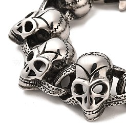 304 Edelstahl Totenkopf Gliederkettenarmbänder&nbsp;BJEW-E094-02AS