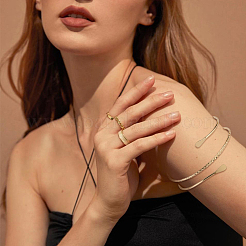4 Stück 4 Stile Eisen drei Schleifen Draht Wickelarmband Set&nbsp;BJEW-FI0001-19