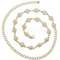 Legierung & Kunststoff Kunstperlen Blumen Gliederkette Taille Bauchketten für Frauen&nbsp;FS-WG336A0-01